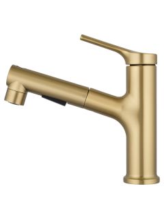 Смеситель для раковины Wonzon & Woghand WW-A40862-BG с выдвижным изливом брашированное золото